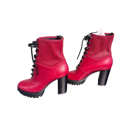 Gianvito Rossi NWT Martis Leather Platform Ankle Boots in Red Size 40 - Picture 8 of 16